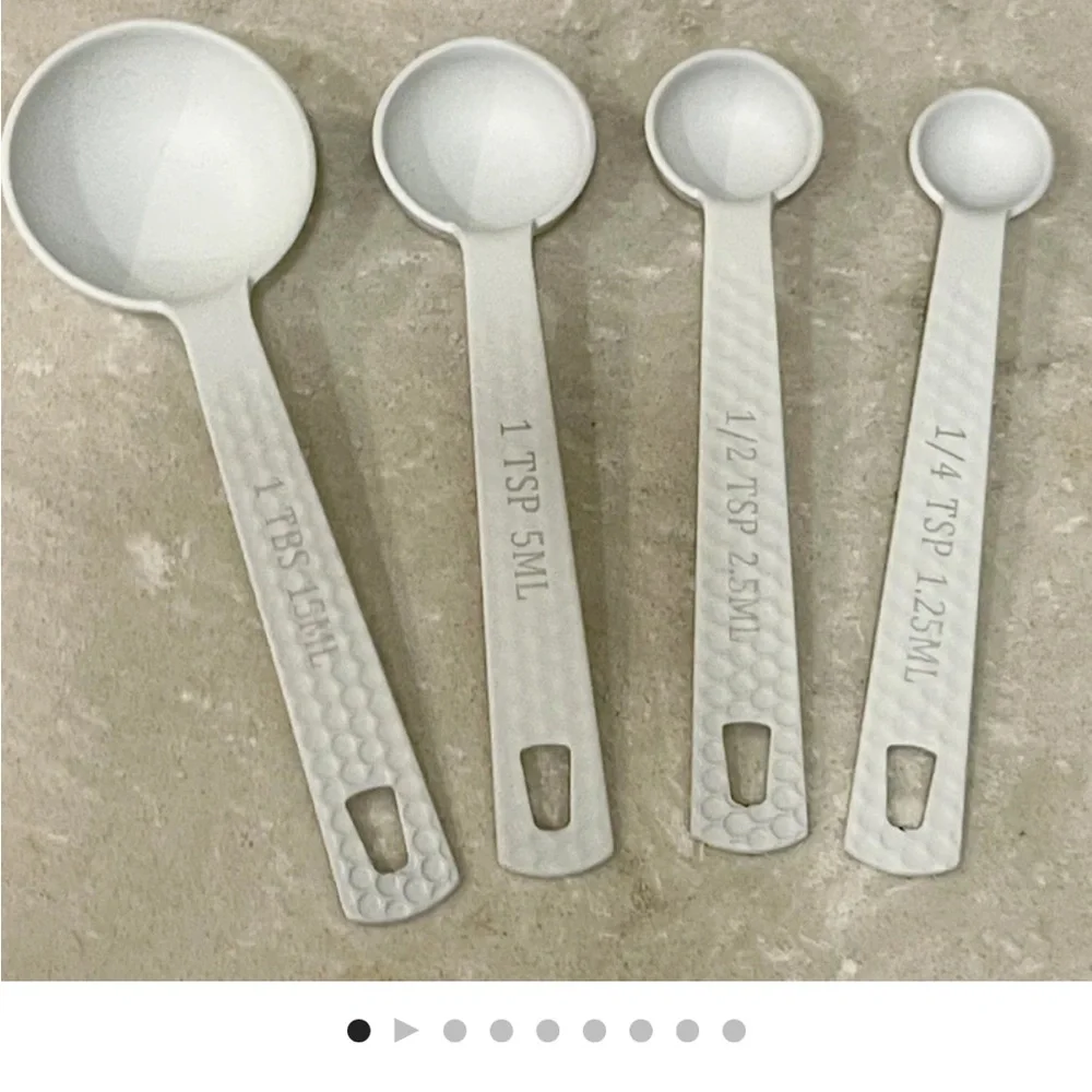 NEW Measuring spoons, white steel textured measuring spoons, kitchen utensils! - Picture 2 of 11